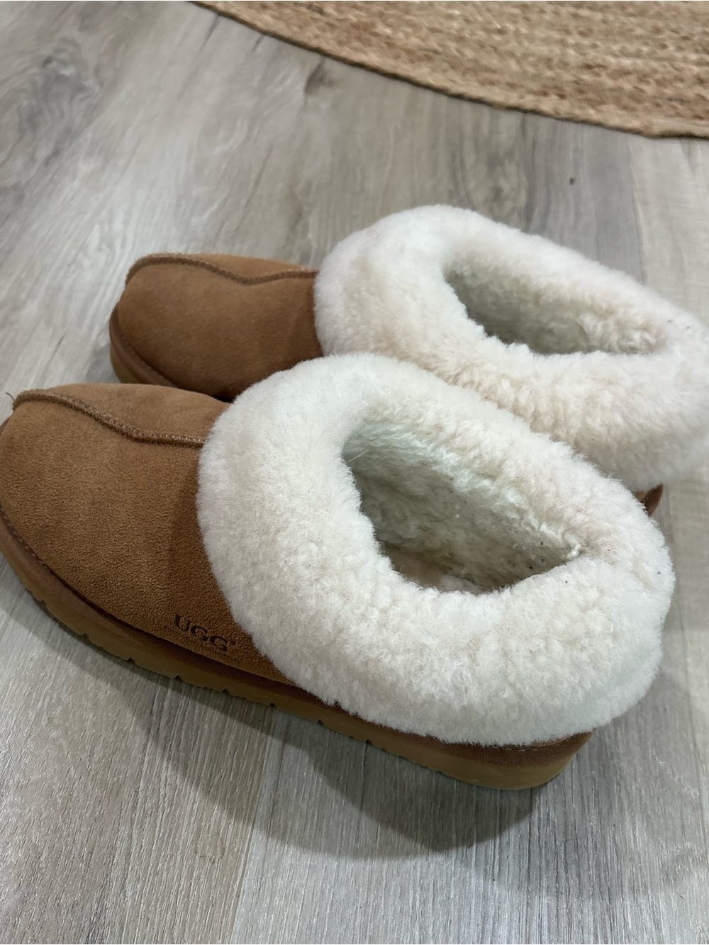 UGG Women's Chestnut Suede Shearling Lined Slip-On - Picture 3 of 4